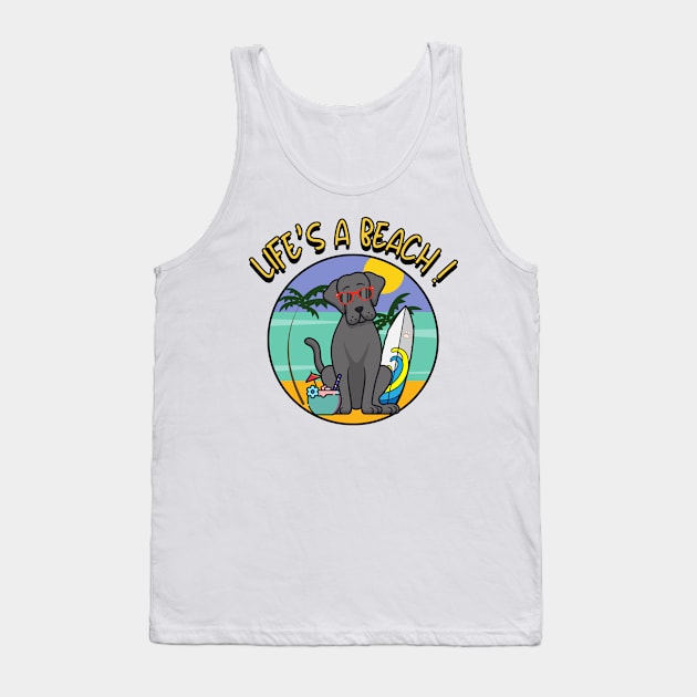 Funny Big Dog is chilling on the beach Tank Top by Pet Station